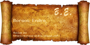 Borsos Endre névjegykártya